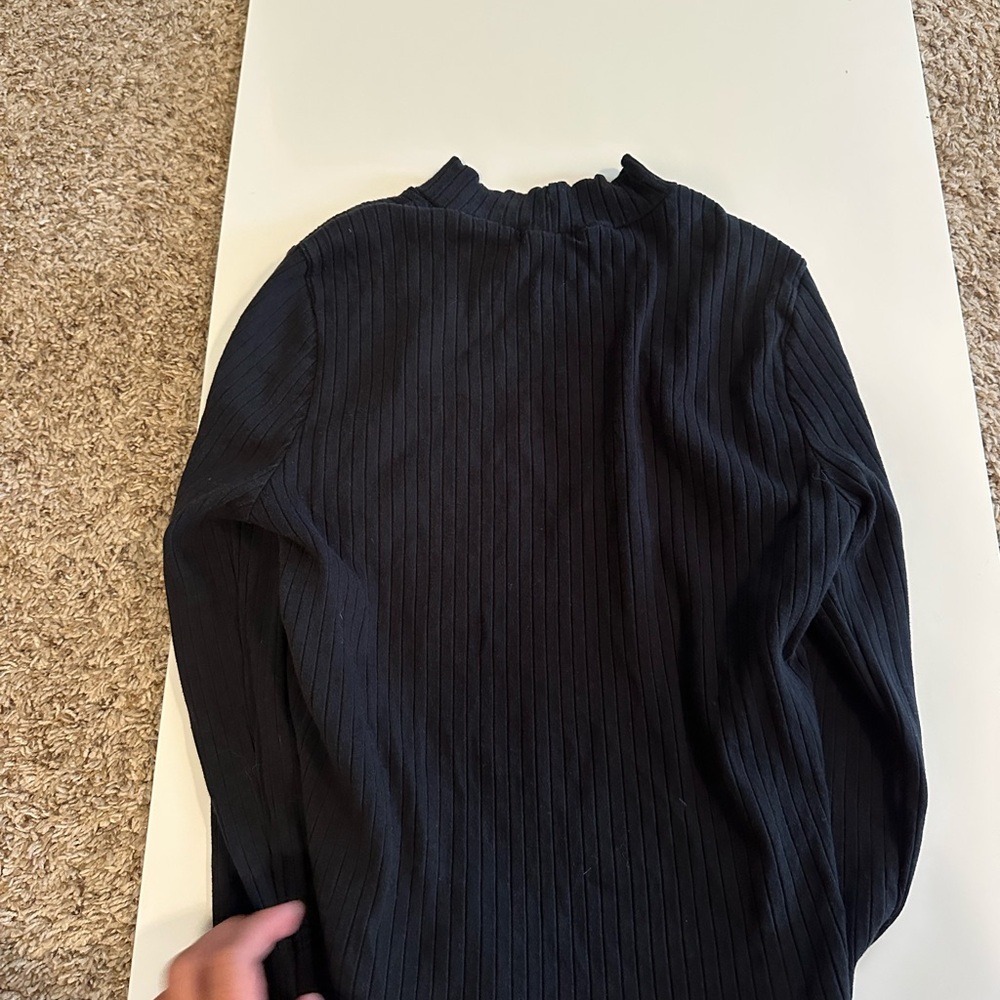 Full Tilt Black Ribbed Top